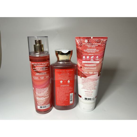 Bath & Body Works 3 Piece WINTER CANDY APPLE Cream Mist Gel TRAVEL Set - Picture 5 of 5
